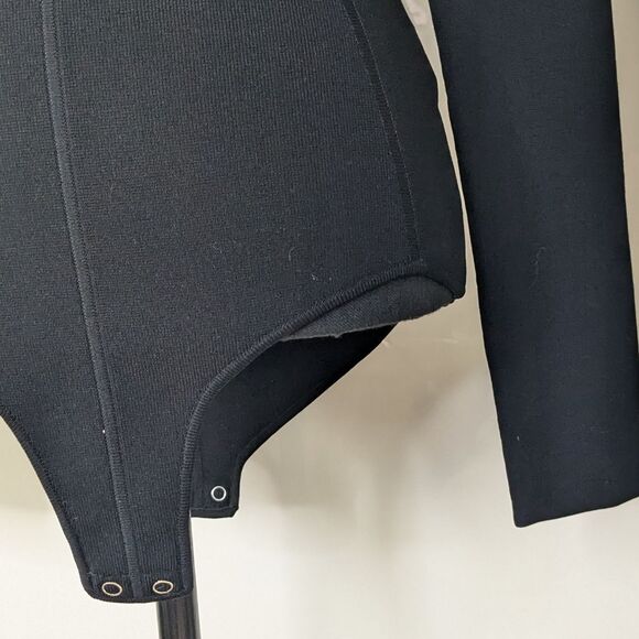 Helmut Lang Black Long Sleeve Open Back Strap Bodysuit NWT - Picture 5 of 6